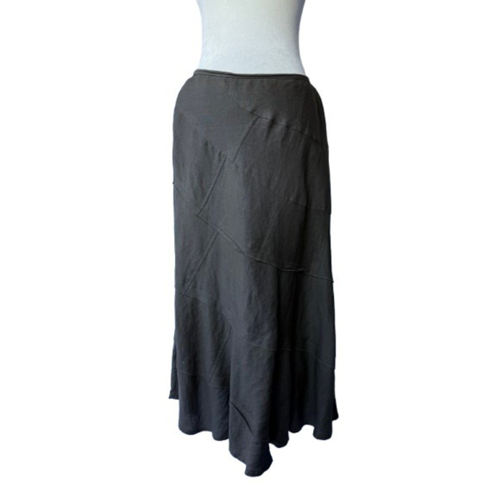 Sandro Sportswear Midi Skirt Brown Size 6‎ Patchwork Whimsygoth Boho Lagenlook